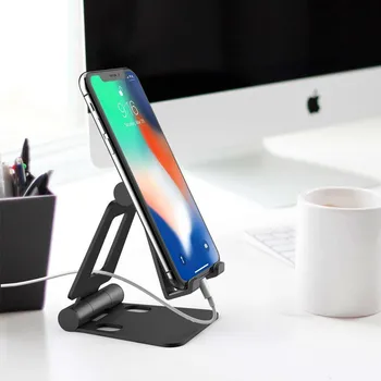 Aluminium Legering Telefonen Stå for Huawei iPhone Xiaomi Universal Sammenklappelig & Roterbar telefonholder Tablet Stand til iPad