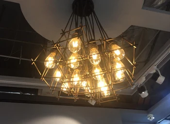American retro strygejern industrielle lysekroner kreative personlighed bar restaurant, cafe tøj butik lysekroner led-belysning lampe