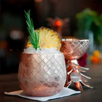 Ananas Tumbler / Krus I Rustfrit Stål, Sølv, Rose Guld Cocktail Saft At Drikke Kopper Krus Bar Specielle Drikke Redskaber
