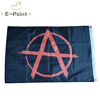 Anarki Anarkistiske Symbol Rød Med En Cirkel På Black Flag 2*3 ft (60*90cm) 3 ft*5ft (90*150 cm) Størrelse Jul Flag Banner