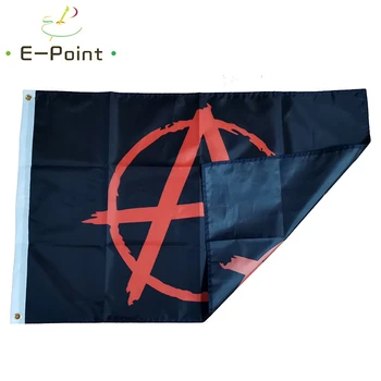 Anarki Anarkistiske Symbol Rød Med En Cirkel På Black Flag 2*3 ft (60*90cm) 3 ft*5ft (90*150 cm) Størrelse Jul Flag Banner
