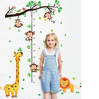 Animal Park, wall sticker tegnefilm højde indsæt børneværelse børnehave væggen baggrund dekoration, klistermærke