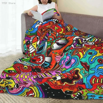 Anime 3D printet flannel smide Sherpa sengetæppe sengetøj sofa picnic pels blødt tæppe 297929013