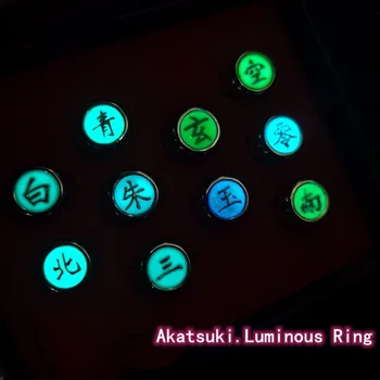 Anime Cosplay Tilbehør Lysende Ring Akatsuki Medlem Sin Smerte Konan Hidan Zhu Qing Bai Tre Jade Ring Toy Gave Engros