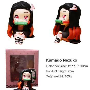 Anime Figur Model Stue Dekoration PVC-Model Søde Anime Tegnefilm Dukker 2,7 Tommer Anime Tal Kamado Nezuko Tanjirou