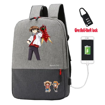 Anime High School DxD Rygsæk studerende bog Tasker teenagere USB-Opladning, Anti-tyveri Ransel UNISEX Laptop taske Rejse rygsæk