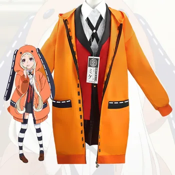 Anime Kakegurui Cosplay Figur Yomotsuki Runa Cosplay Kostume JK Skole Piger Uniform Hoodie Halloween Kjole For Kvinder Rød Kjole