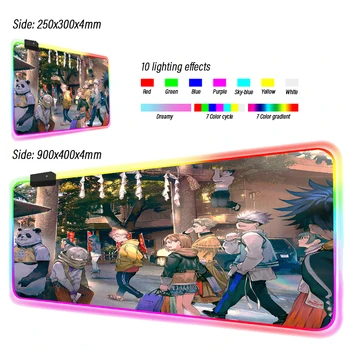 Anime Kugisaki Nobara Gaming RGB Musemåtte Store Låsning Kant Jujutsu Kaisen FØRTE Musen Pad Blød Bærbar Notebook Måtte til LOL CSGO