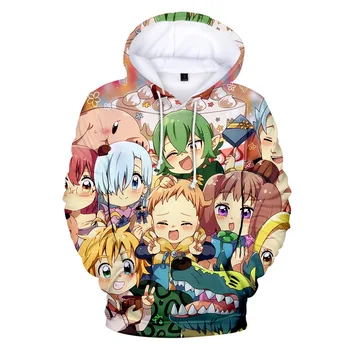 Anime Nanatsu Ingen Taizai Hættetrøjer Syv Dødssynder Casual Animationsfilm Mænd Hoodie Cosplay Kostume Sweatshirt Streetwear Top Coat