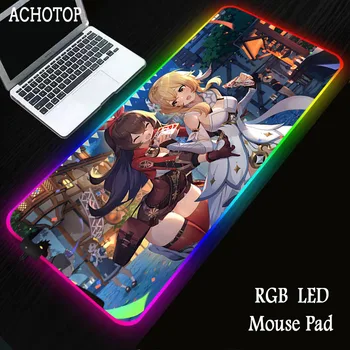 Anime RGB Musen Pad xxl Gaming Stor Computer musemåtte animationsfilm LED-Baggrundsbelysning Mause polstring Tastatur Skrivebord gaming laptop Mat