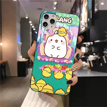 Anime tegnefilm Kat Kawaii Molang Phone Case For iphone 12 11 Pro Max Mini XS Max 8 7 6 6S Plus X 5S SE 2020 XR dække