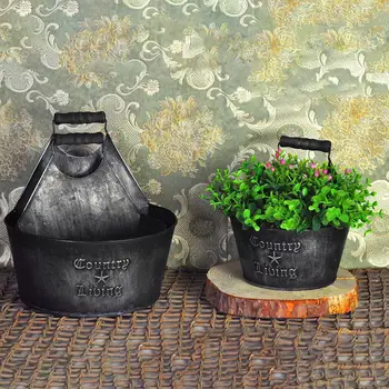 Anlægget Urtepotter Planteskole-Planter Pot Vintage Metal Universal Blomst Plante Container Frø Starter Potter Til Kontor Dekoration