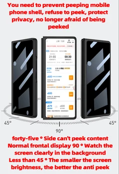 Anti Peep Spejl Flip etui til Galaxy Z-Fold 2 Tilfælde og Film Integreret Design