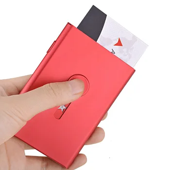 Anti-tyveri børste metal kortet pakke mænd i rustfrit stål, ultra-tynde anti-degaussing RFID-afskærmning anti-nfc-bank-kort holder