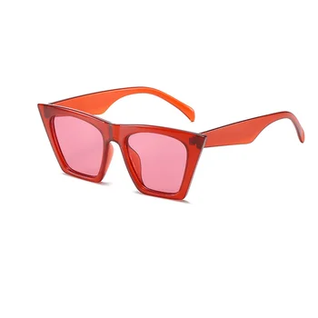 Anti-UV-Solbriller, Store Firkantede Ramme Rød Blå Linse solbriller Ferie Brillerne Dekoration Nuancer Briller til Kvinder, Mænd, Par