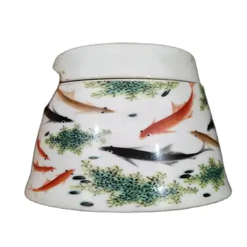 Antik porcelæn Jingdezhen gamle porcelæn forseglet dåser mp-dunke møbler af guldfisk, te-dåser