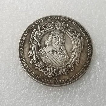 Antikt kunsthåndværk, 1638 tyske messing forgyldt sølv med til at gøre gamle sølv dollars