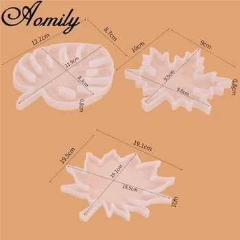Aomily Silikone Harpiks Epoxy Skimmel DIY Blade Crystal Udsmykning Vedhæng Armbånd Gør Kage form Maple Leaf Kage Udsmykning Af