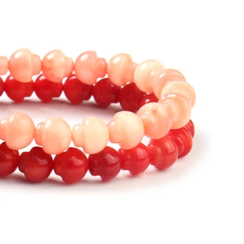 Apx 80pcs/masse 5mm Champignon Pink Rød Koral Løse Perler Til smykkefremstilling Charms Perler til gør det selv-Halskæder&Armbånd Engros