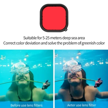 Aqua Dykke Filter Sæt Elementer, der Håndholdte Kamera til GoPro Hero 9 Action Kamera Rød Magenta Snorkel Filtre