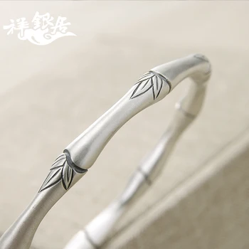 Armbånd retro bambus åben mund sølv Festival Japansk og koreansk mode sølv armbånd Tanabata Valentine ' s Day