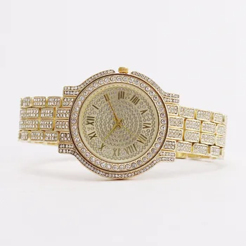 Armbånd Til Kvinder Ashion Kvindelige Armbåndsur Luksus Fuld Guld Diamant I Rustfrit Stål Med Romertal Mænds Mekaniske Ure Kvinder