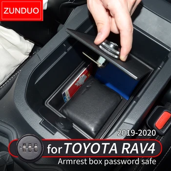 Armlæn Feltet Password Safe Tilbehør Opbevaring ABS/Læder Beskyttelse af Privatlivets fred for Toyota RAV4 2019 2020 2021