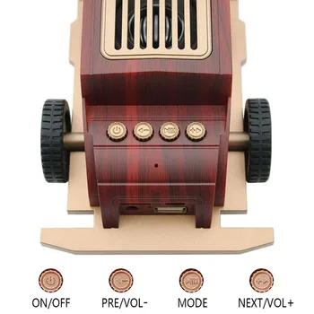AS60 Træ-Retro Gamle Bil Bluetooth Højttaler Trådløse Mini lydboks For Børn/kærester Med TF Card USB-AUX FM-Radio