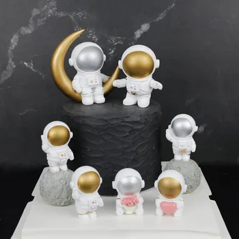 Astronaut Caketopper Plads Fødselsdagsfest Nye Mærkelige Planet Party Boy Astronaut Plads Part Indretning Børn Fordel Plads Tema Indretning