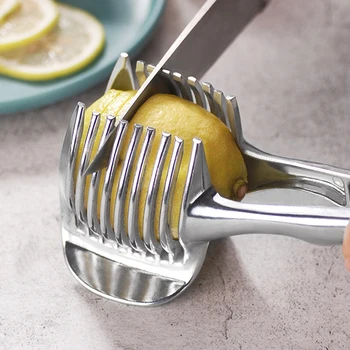 At Skære Støtten Hjem Køkken Værktøj, Tilbehør Drikkevarer Dekoration Citron Cutter Tomat Pålægsmaskine Bærbare Aluminium Legering Holder Klip