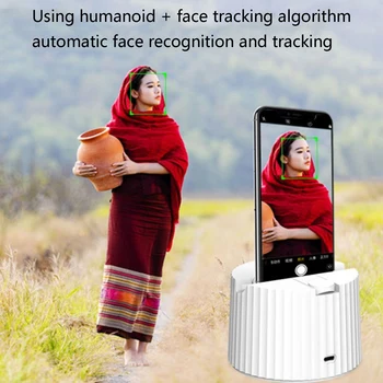 Auto Tracking telefonholder 360 Fahrenheitollowing Ansigt Telefon Holder til iPhone for Vlog Kamera Real-Time Streaming