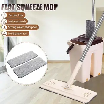 Automatisk Mop Hjem Køkken-Gulvtæppe Ultrafine Fiber Klud Etager Squeeze Fladskærms Rengøring Klud Hjem-Gulvtæppe Renere Værktøjer