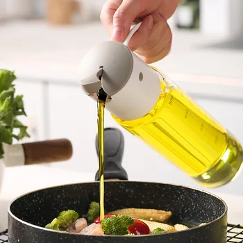 Automatisk åbning og lukning af olie pot høj borosilikatglas lækagesikre soja sauce flaske eddike pot køkken krydderier flaske