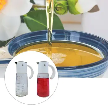 Automatisk åbning og lukning af olie pot høj borosilikatglas lækagesikre soja sauce flaske eddike pot køkken krydderier flaske