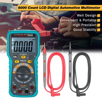 Automotive Multimeter 6000 Tæller True RMS-LCD-Digital Universal Meter med Lommelygte Digital Multimeter