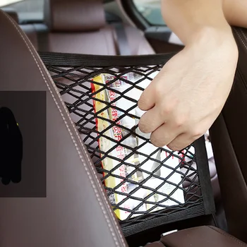 Autostol opbevaringspose elastisk mesh opbevaring mesh taske til Peugeot 206 207 208 301 307 308 407 2008 3008 4008