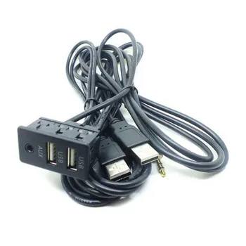AUX-USB-USB-Kabel-Cykel Sort Kabel-Adapter Bil Flush Mount Mobiltelefoner