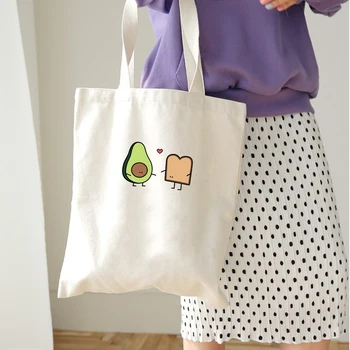 Avocado Brød Kærlighed 2021 Nye Håndtasker Shopper Genanvendelige Skulder Tasker Stor Kapacitet Gotiske Vintage Kawaii Casual Shopper Taske