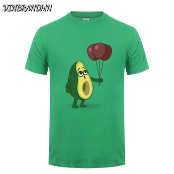 Avocado med balloner T shirts mænd Tegneserie frugt kampe t-shirt humor mad meme guacamole tshirt camisetas familie fest Top Tees