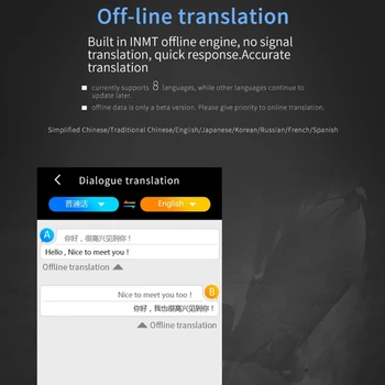 B03F Sprog Oversætter Enhed med 117 Sprog Ai Voice Assistant, der Støtter Offline Oversættelse via INMT Motor