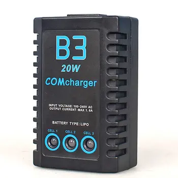 B3 20W 1,6 A Pro Balance Oplader for 2S 3S 7.4 V 11.1 V Lithium-LiPo Batteri Mini Bærbare RC Fly Batteri Oplader RC Model Toy