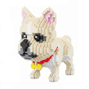 Babu 8808 Tegnefilm Bulldog Hund Hvalp Animal Pet 3D-Model 1780pcs DIY Mini Diamant Blokke, Mursten Bygning Legetøj For Børn, Ingen Box