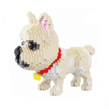Babu 8808 Tegnefilm Bulldog Hund Hvalp Animal Pet 3D-Model 1780pcs DIY Mini Diamant Blokke, Mursten Bygning Legetøj For Børn, Ingen Box