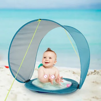 Baby Beach Telt Børn Vandtæt Op solen Markise Telt Kid Udendørs Camping Parasol BeachUV-beskyttelse Sunshelter med Pool