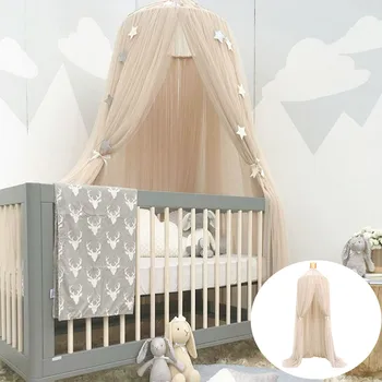 Baby Bed Tæppet Rundt Krybbe Telt Hang Dome Myggenet Fotografering Rekvisitter Dekoration Piger Soveværelse Med Barneseng Netting Telt Kids Room