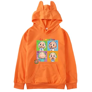 Baby Cocomelon Hoodie Kids Langærmet Shirt, Barn Pige Grafisk Kat Øre Sweatshirt Toddler Drenge Casual Sweater Boutique Outift