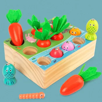 Baby Montessori Pædagogiske Træ-Legetøj Til Børn Fange Ormen Spil Børnehave Træ Læring Tidlig Uddannelse Sensorisk Legetøj