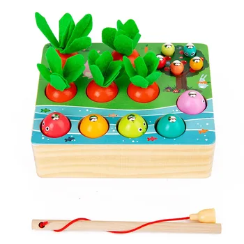 Baby Montessori Pædagogiske Træ-Legetøj Til Børn Fange Ormen Spil Børnehave Træ Læring Tidlig Uddannelse Sensorisk Legetøj