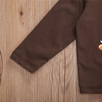 Baby Pige Thanksgiving Tøj Sæt Tyrkiet Trykt langærmet Top Sweatshirt + Nederdel 6M-5Y Børn Børn Festival Bomuld Tøj