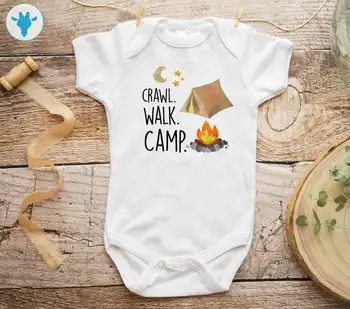 Baby Pige Tøj Gennemgå Gang Camp Eventyr Onesie Camping Onesie Hipster Baby Tøj Body Baby Dreng